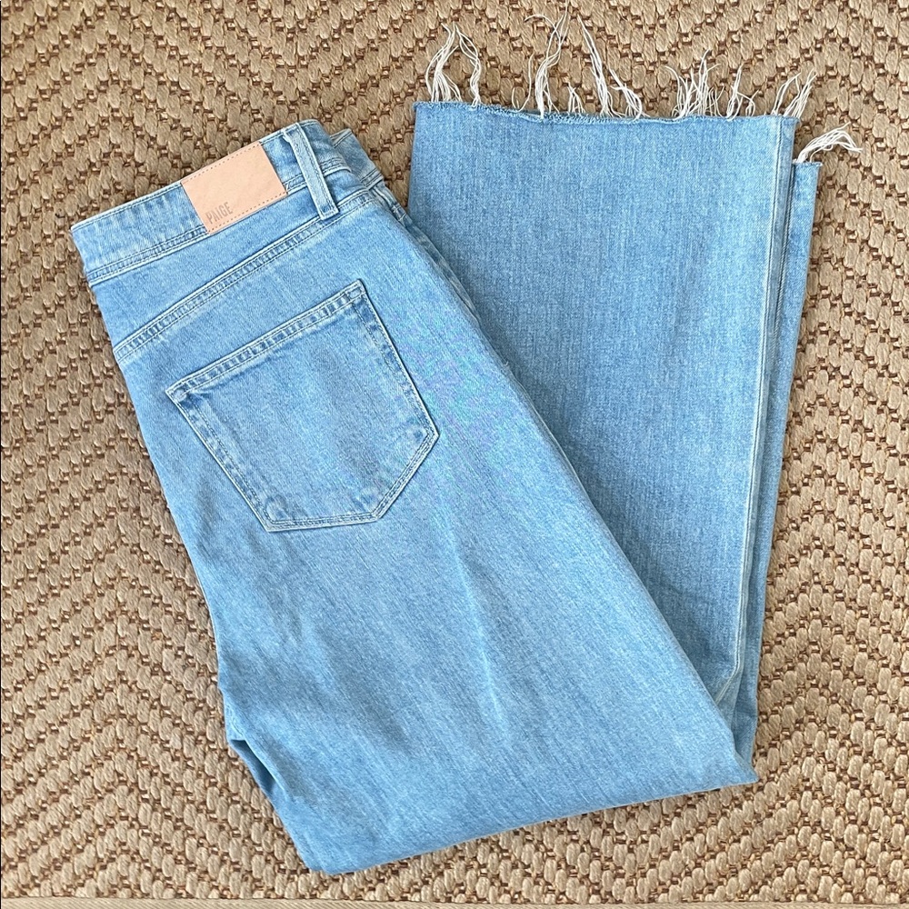 PAIGE - Nellie Wide Legged Denim Ankle Jeans - Light Blue - 29 - Picture 3 of 13